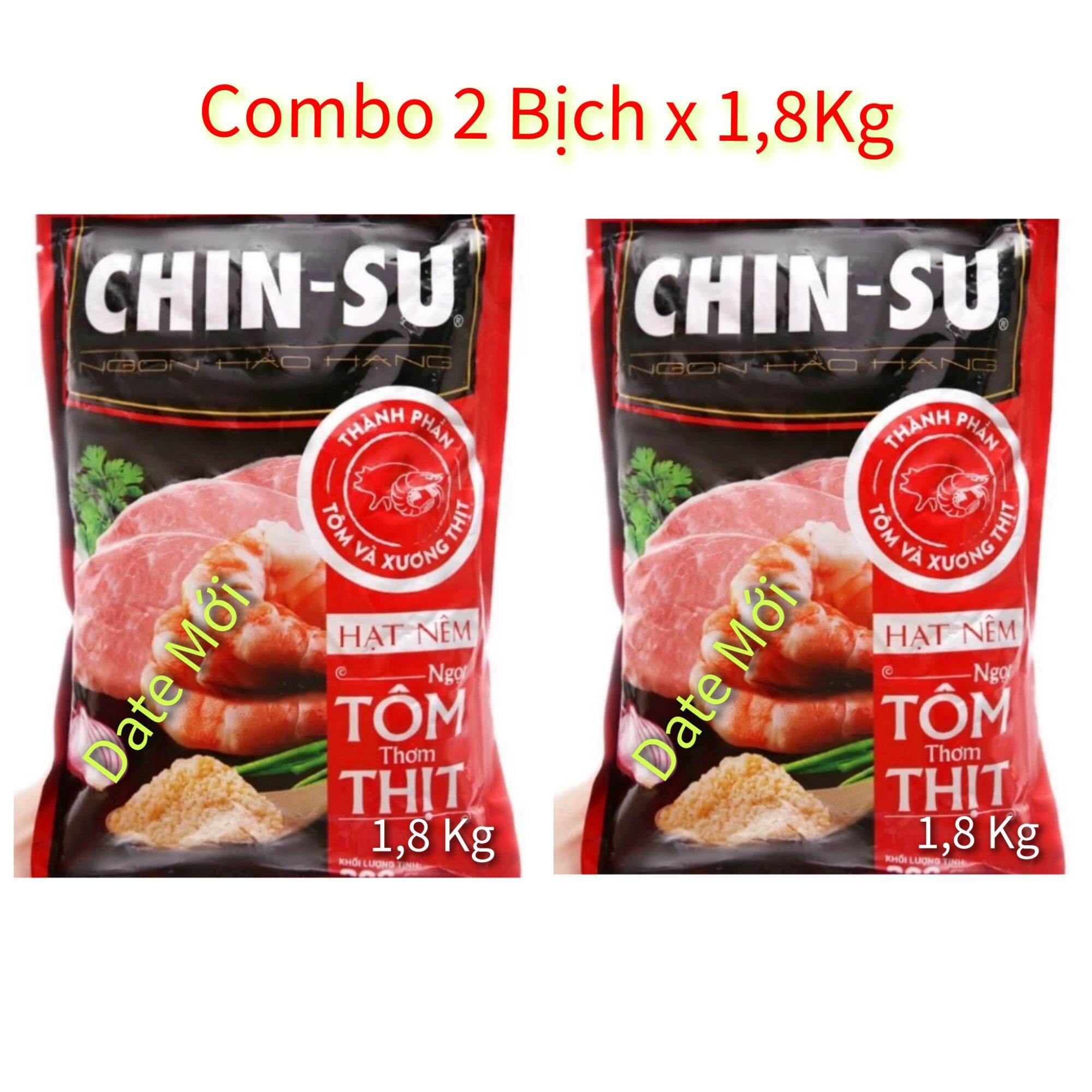 Combo 2 bịch hạt nêm chinsu ngọt tôm thơm thịt 1,8kg