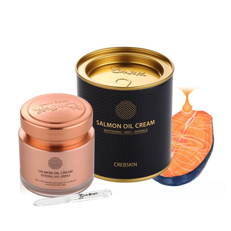 [HCM]Kem cá hồi Salmon Oil Cream cre8skin 80g Hàn Quốc  hỗ trợ làm trắng da làm đều màu da nâng tone da sau một thời gian sử dụng cho bạn làn da tươi mới trắng mịn