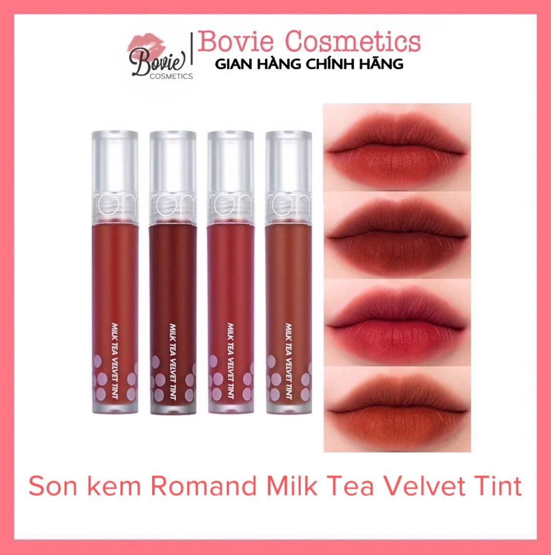 Son kem Romand Milk Tea Velvet Tint
