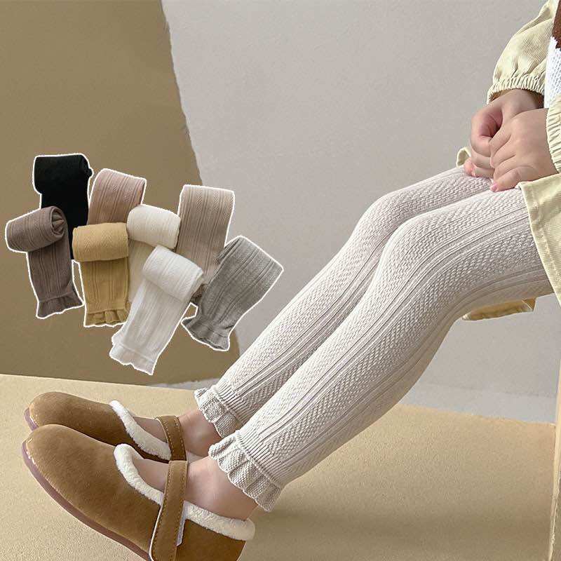 Quần Legging Len Tăm , Quần tất dáng ôm trơn cho bé gái màu siêu Tây phong cách Hàn Quốc cho bé từ 1 đến 8 tuổi