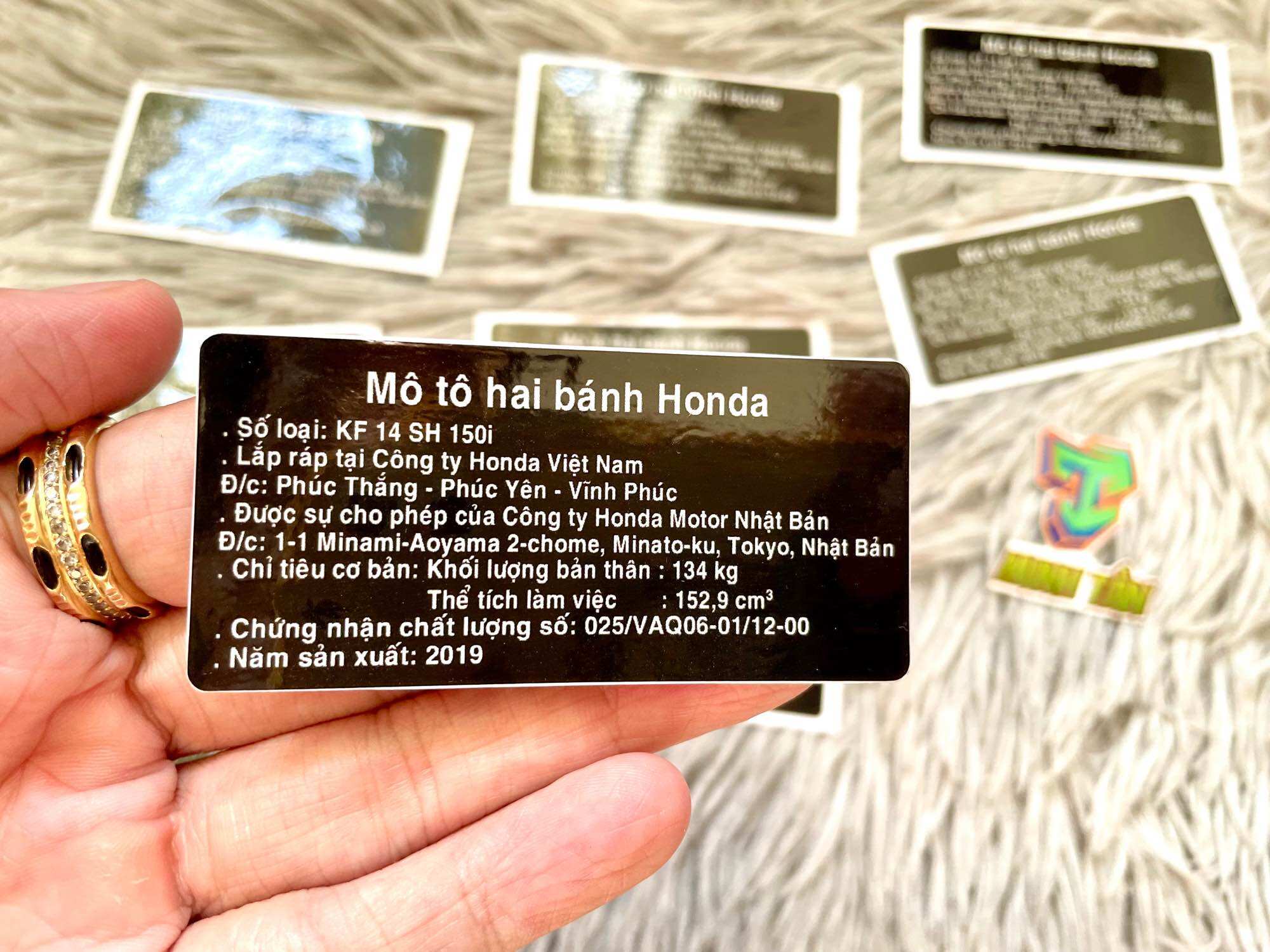 Bộ tem thông số Sh150i đời 2019, tem sắc nét.