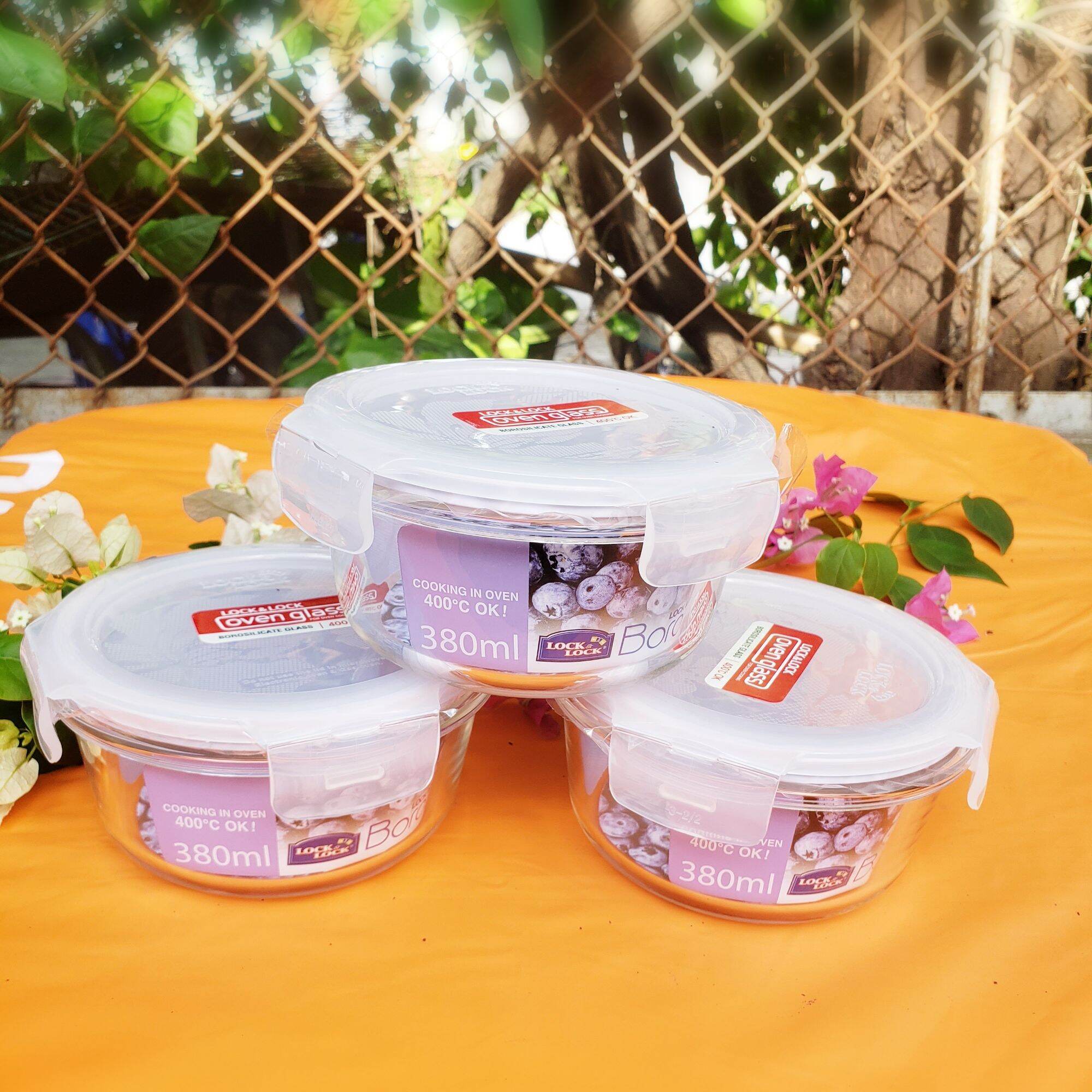 Hộp Thủy Tinh Lock & Lock Tròn 380ml