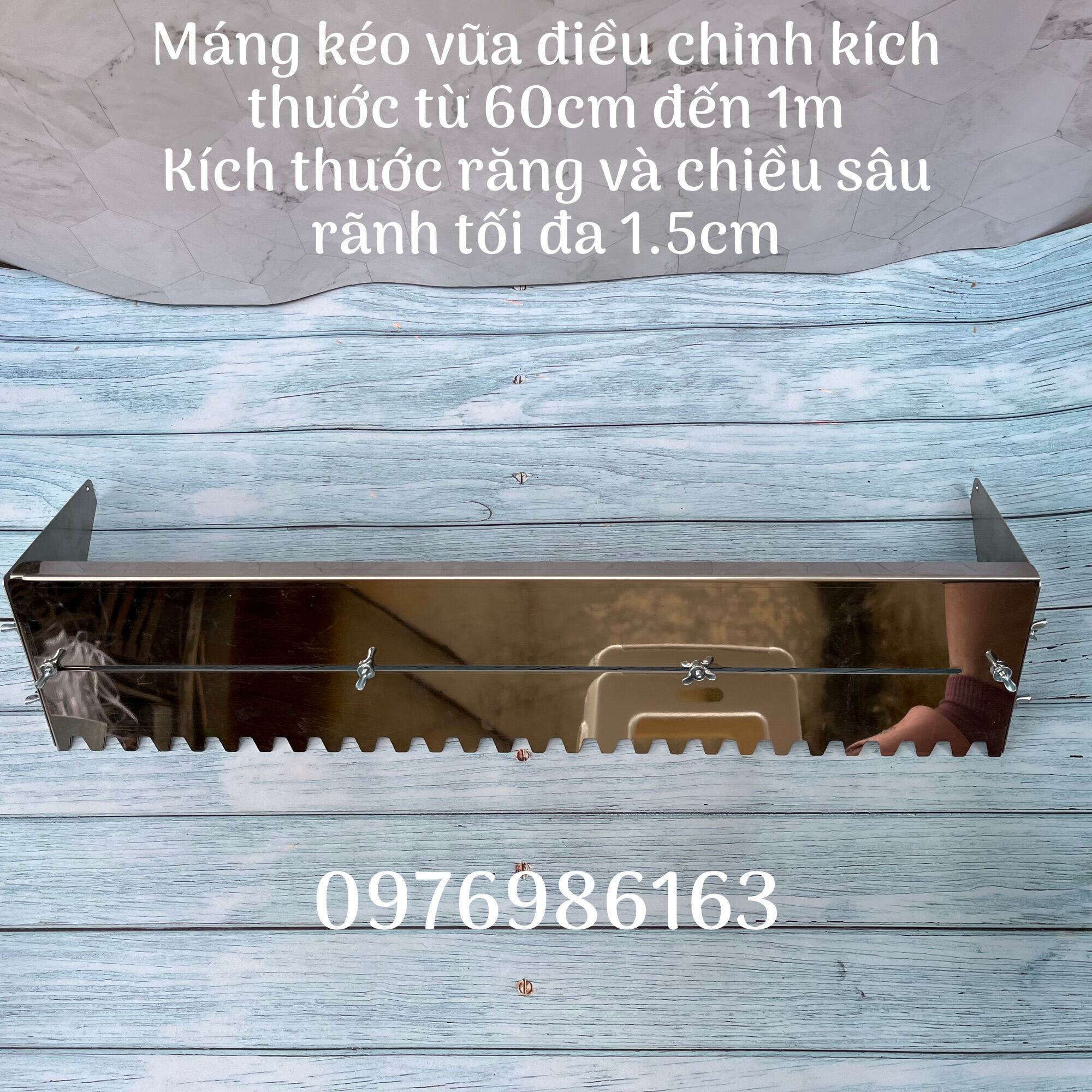 Máng kéo răng cưa - bay răng cưa dùng để ốp lát gạch nền có thể tùy chỉnh từ 60-110