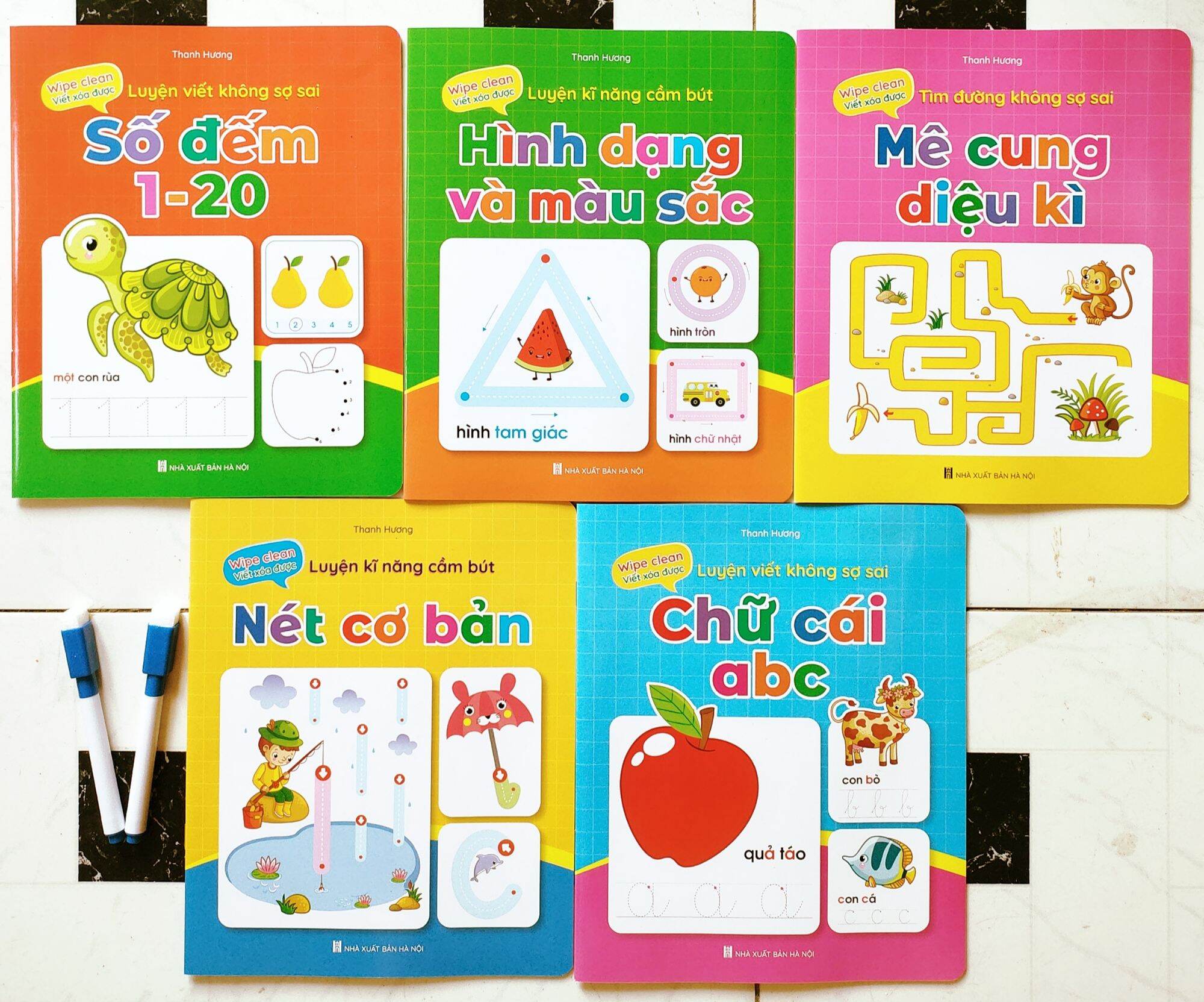 Bộ 5 Vở viết xóa được - Wipe Clean: Luyện viết không sợ sai.