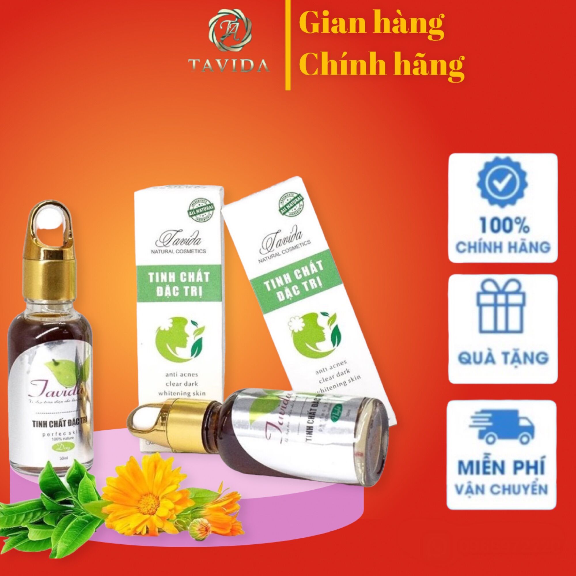 BỘ 2 CHAI SẠCH HẾT MỤN VIÊM TINH CHẤT TAVIDA NGÀY VÀ ĐÊM * nhà bán hàng sẽ luôn đi theo quá trình dùng của quý khách hàng*