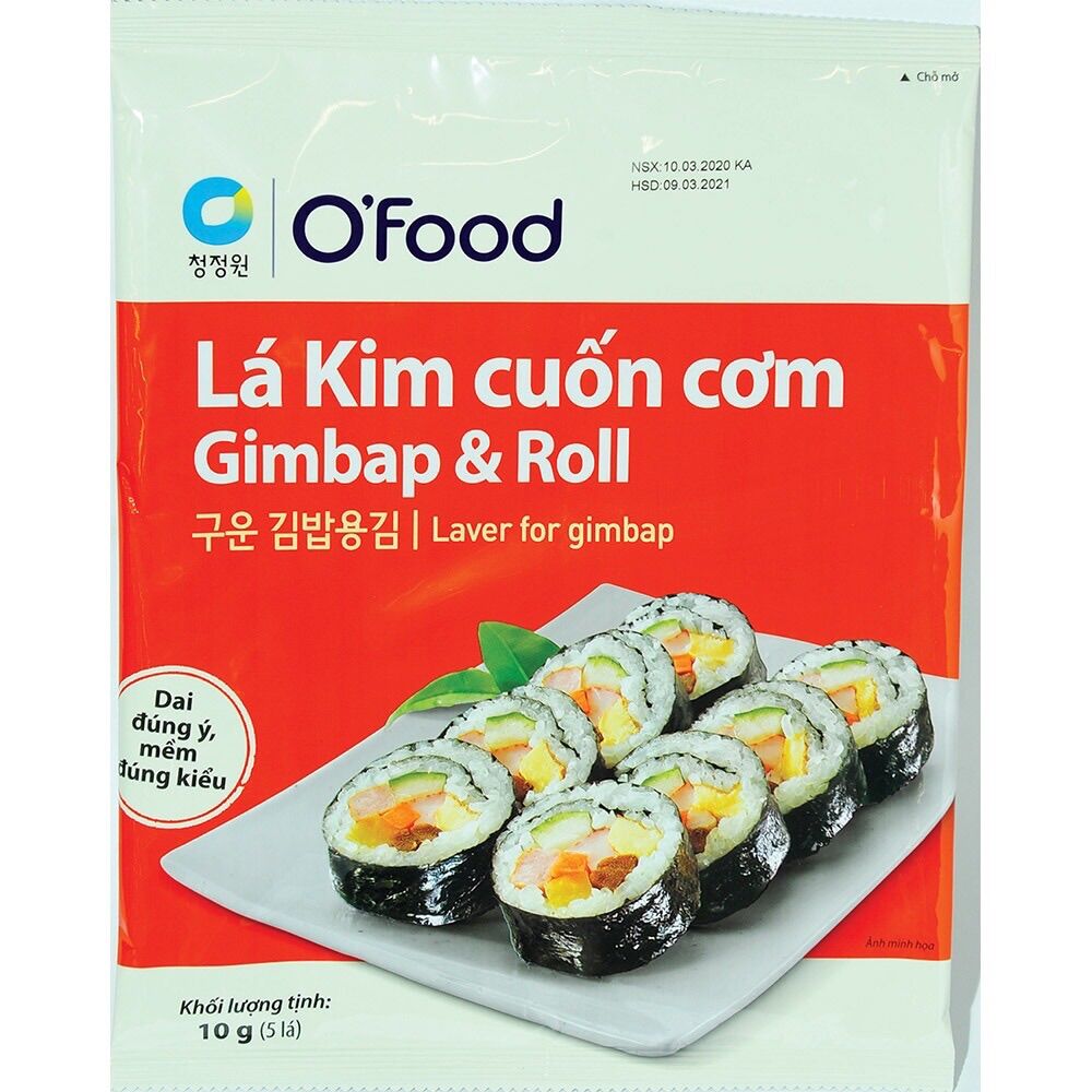 Lá cuốn cơm Gimbap & Roll O'food gói 10g (5 lá)
