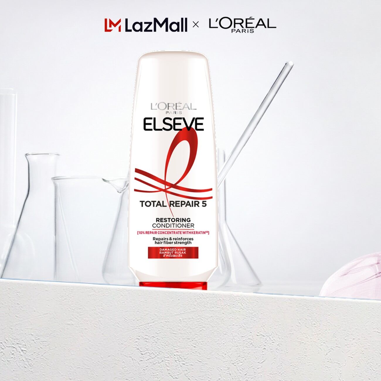Dầu xả giảm 5 dấu hiệu của tóc hư tổn L'Oréal Paris Elseve Total Repair 5 Restoring Conditioner 265ML ml