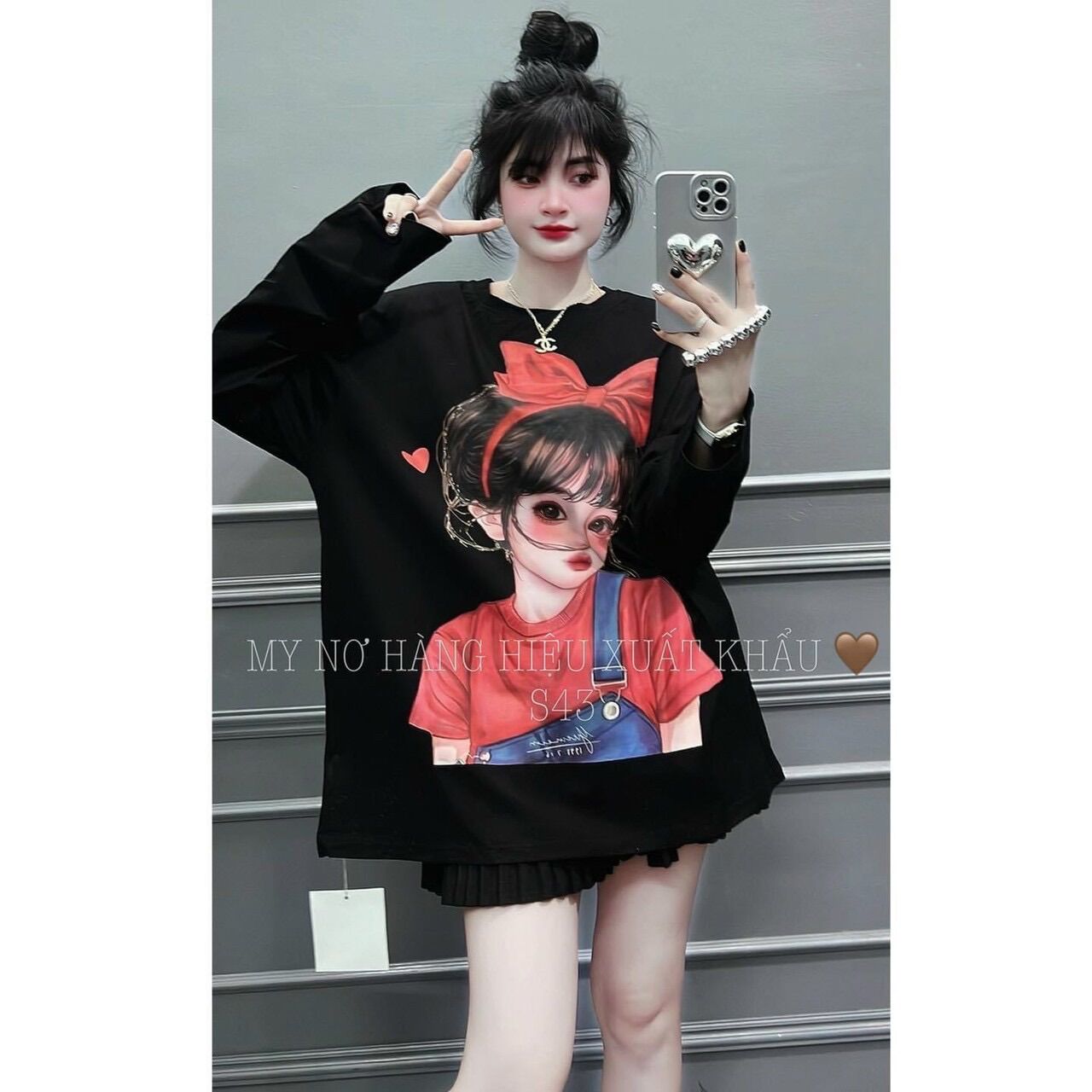 ÁO THUN IN SIÊU ĐẸP CÔ GÁI ĐEO NƠ LN