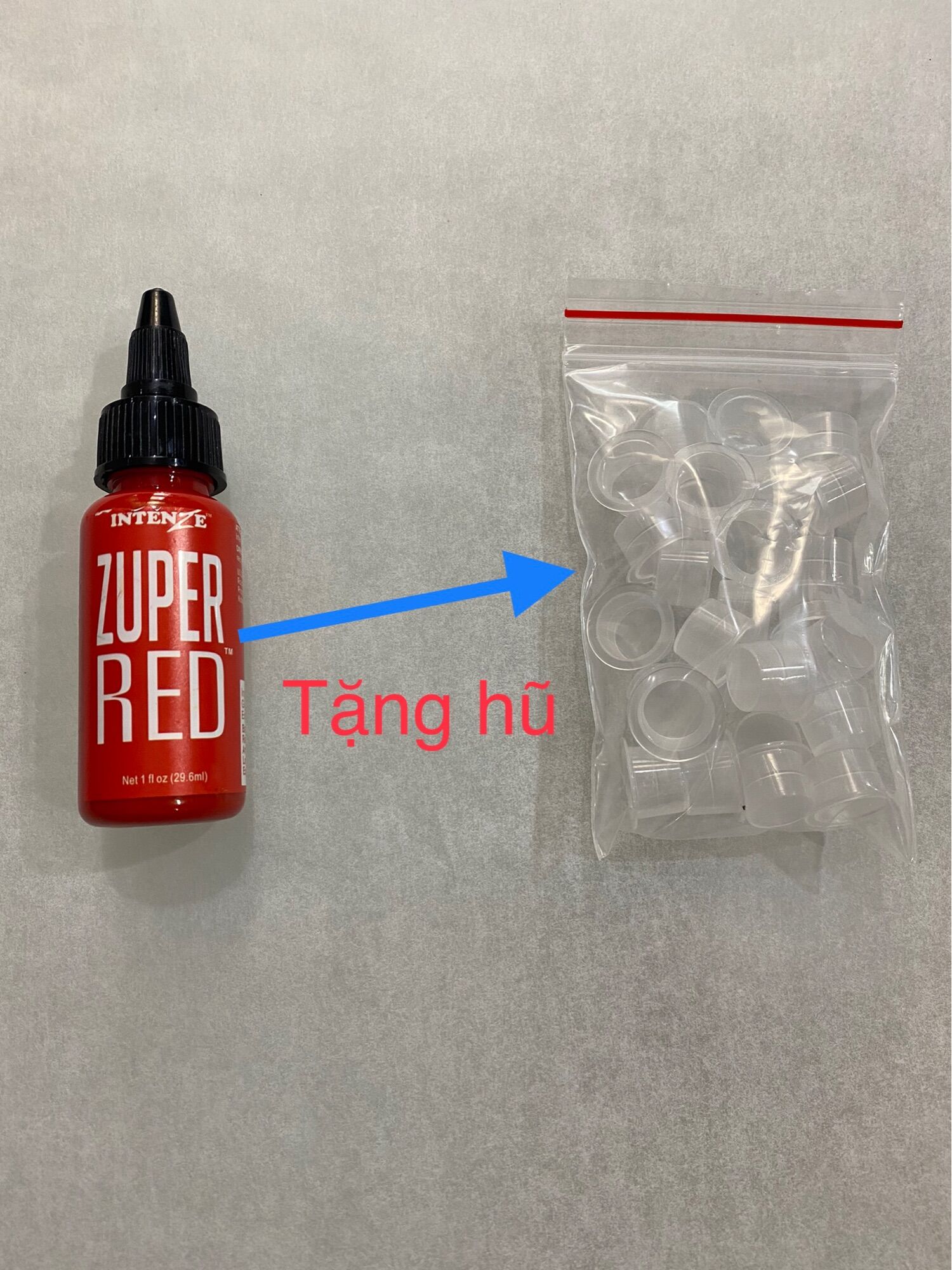 🎁 Mực xăm trung cấp mầu đỏ 30ml Zuper Red🎁