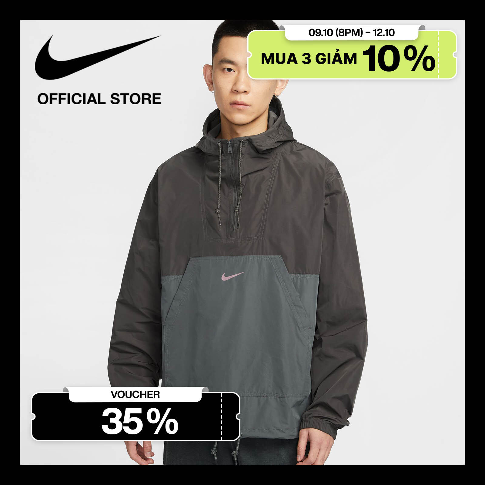 [TỪ 20H 9.10 - 12.10 | VOUCHER ĐẾN 35%] Áo khoác nam Jacket Nike Club - BROWN