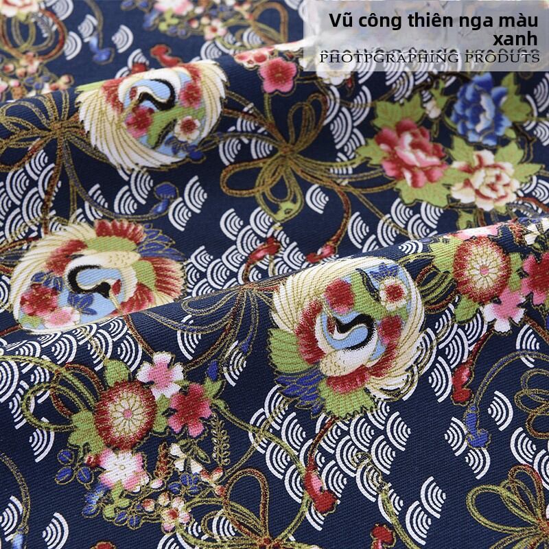 Vải Cotton Phong Cách Nhật Bản DIY Vải May Quần Áo Vải Vải Gia Đình Vải Thêu Vàng Vải Vải Hoa Cotton Nguyên Chất Vải Thấm Hút Ẩm