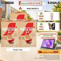 [ƯU ĐÃI THÁNG 8] Combo 3 Hộp Cà phê hòa tan NESCAFÉ 3IN1 VỊ KEM SỮA 20 gói