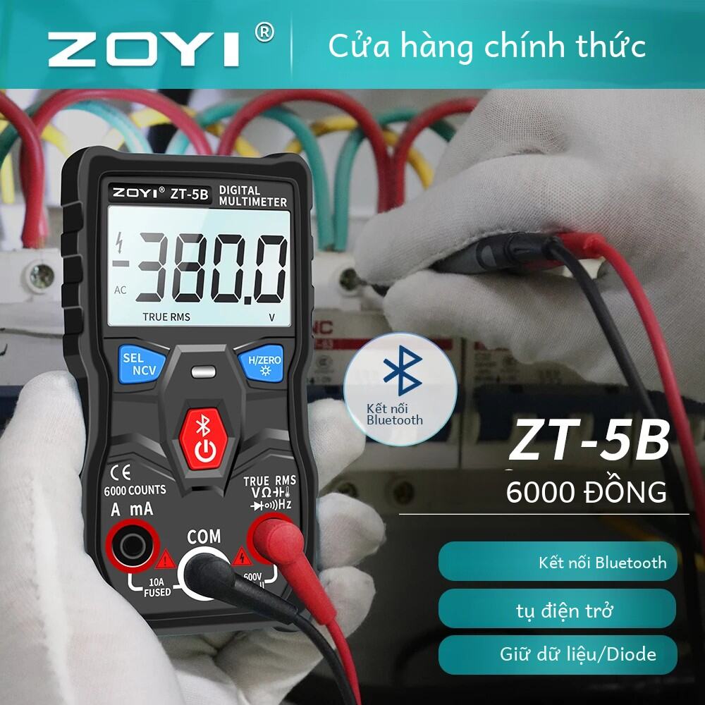 ZOYI ZT-5B Vạn Năng Kỹ Thuật Số Chuyên Nghiệp AutoRange AC/DC Khuếch Mini Thợ Điện Đo Bluetooth Kết Nối Ứng Dụng