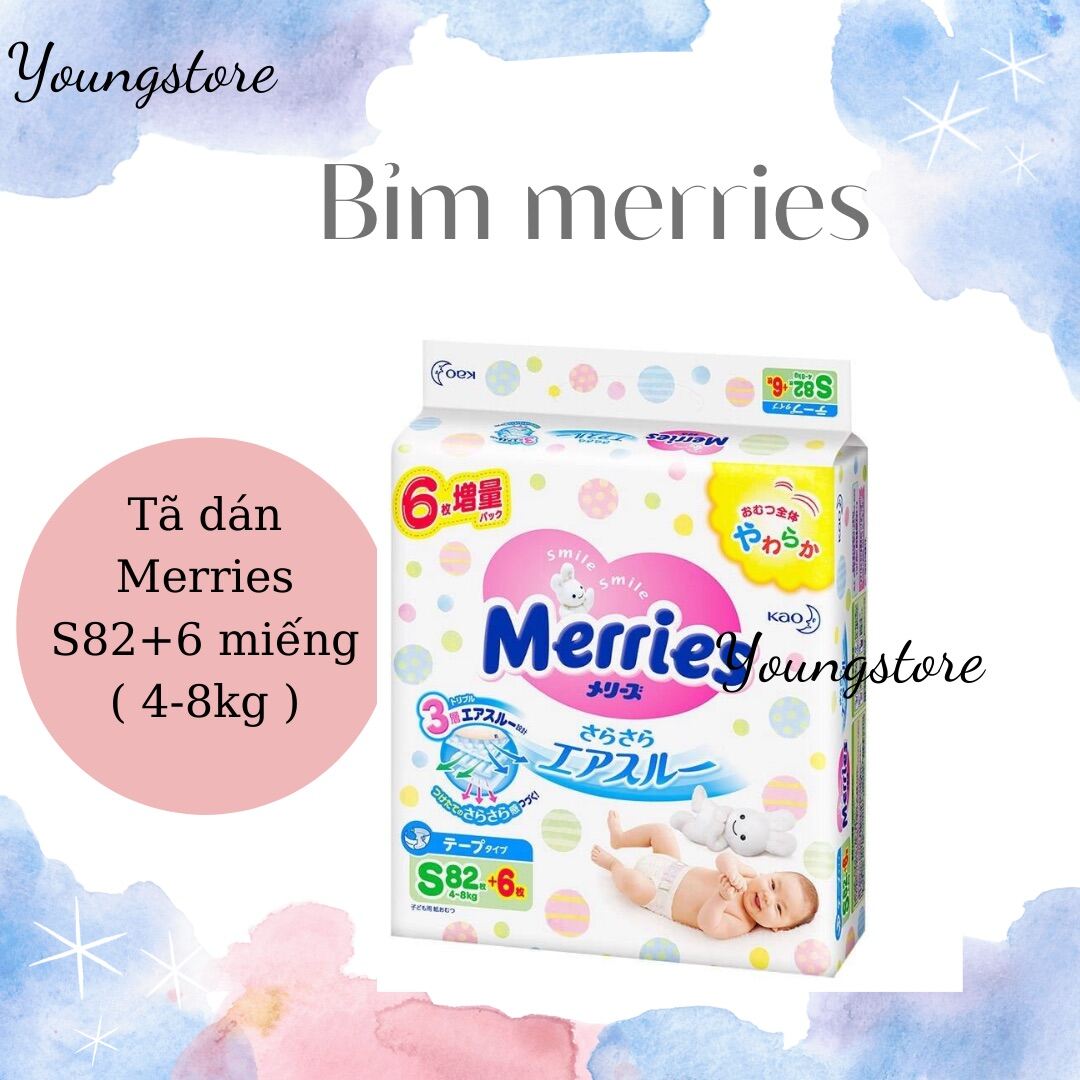 CỘNG MIẾNG / ĐỦ SIZE - Bỉm Merries Nội Địa Nhật Bản - Dán/Quần NB96/S88/M68/M64/L58/L50/XL44/XXL28