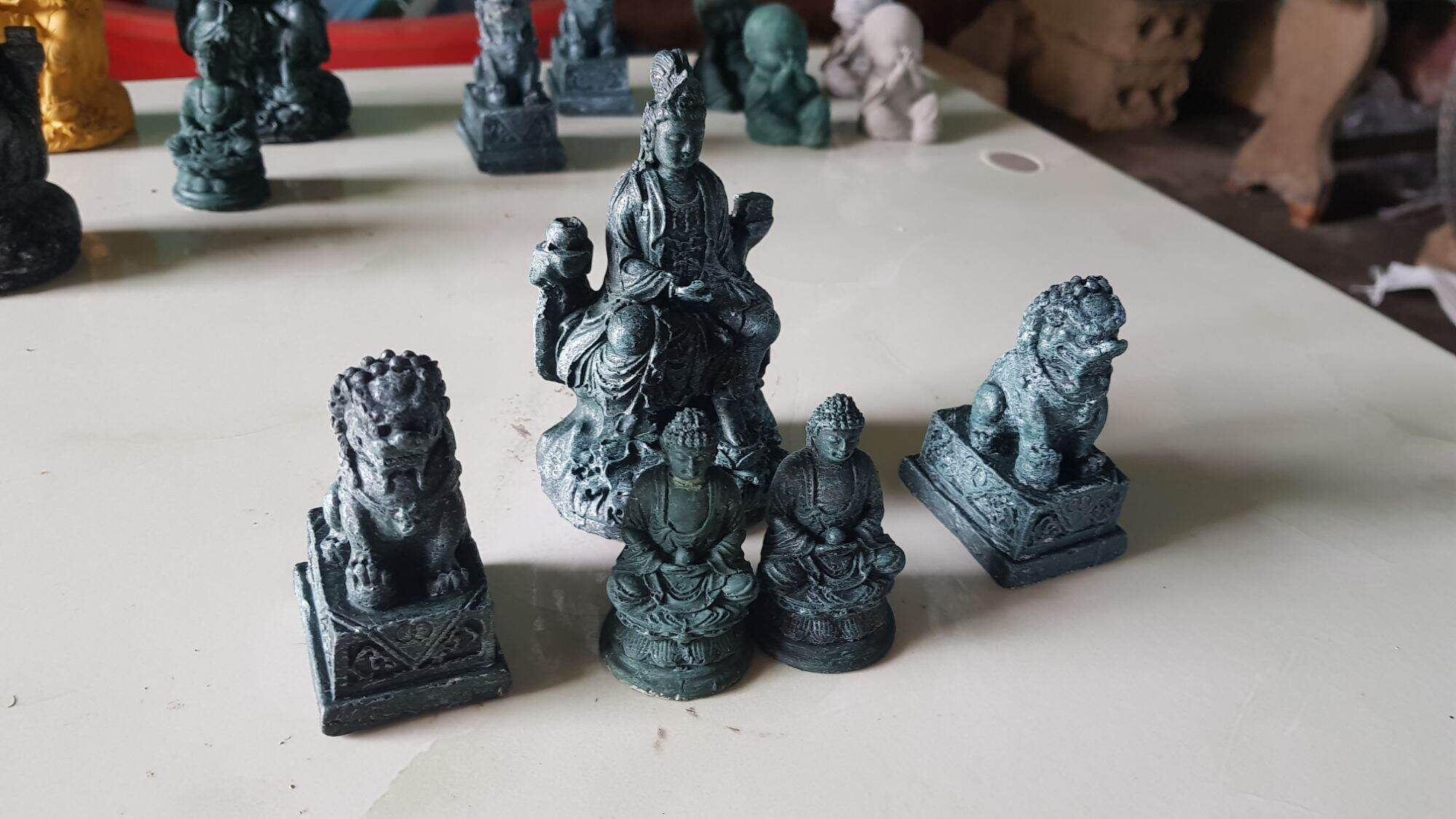 SET 5 TƯỢNG MINI, trang trí tiểu cảnh, non bộ...( bột đá cao cấp)