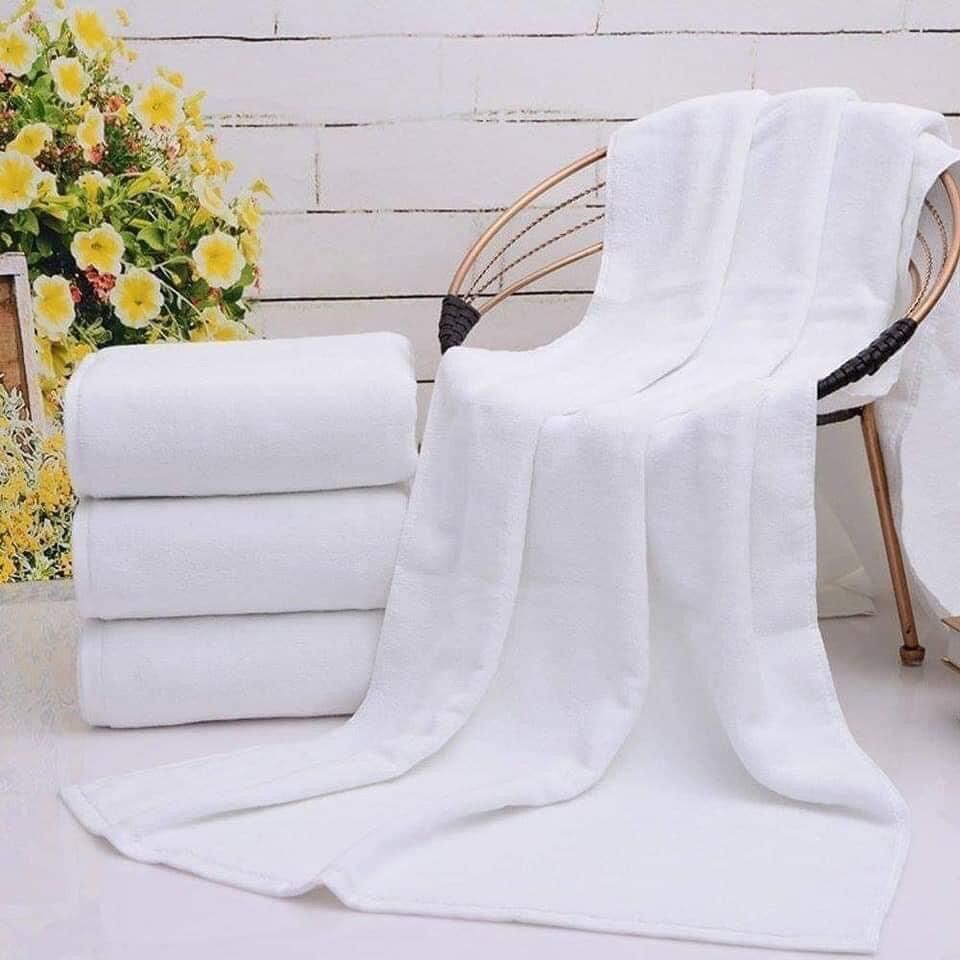 Khăn tắm trắng khổ lớn dùng cho khách sạn , spa , khăn làm thiên nga trang trí phòng cưới