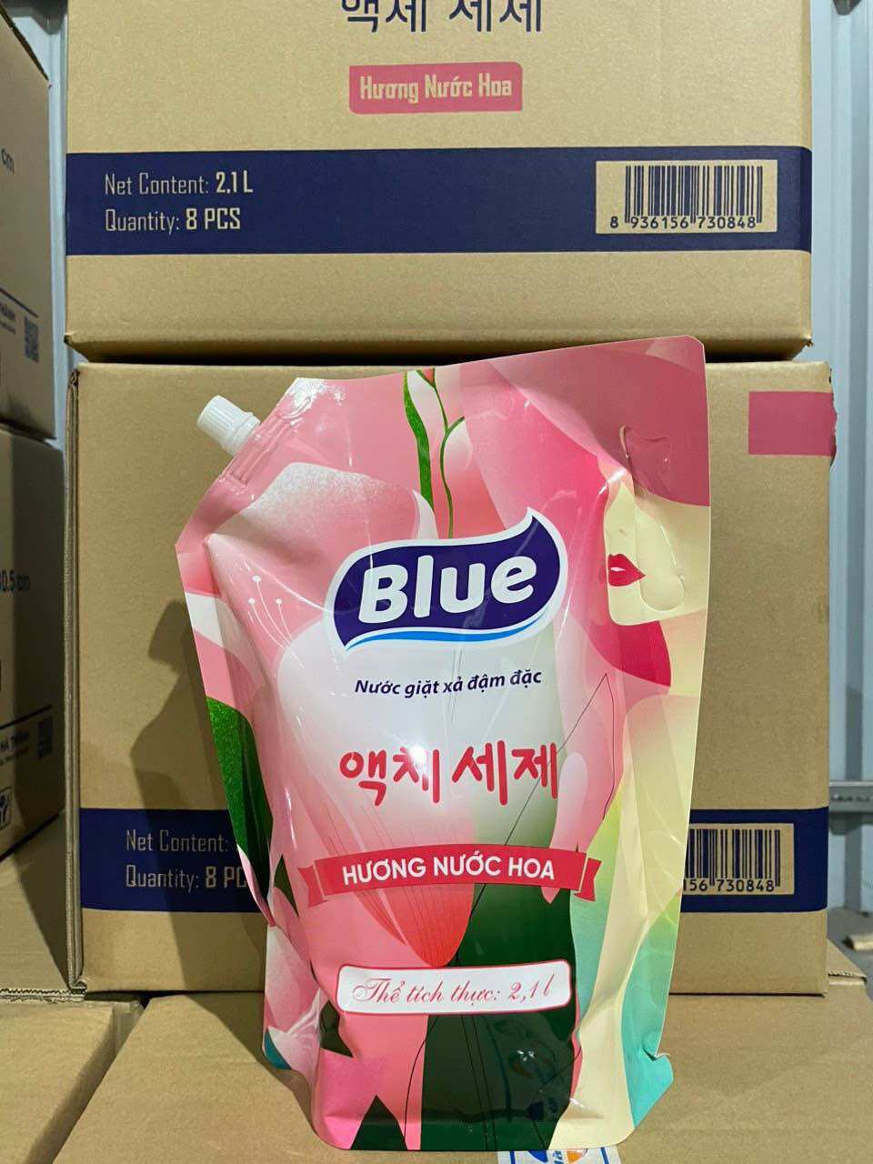 ( Bao Bì Mới ) Nước giặt Blue  2100 ml  sản xuất theo công nghệ Hàn Quốc an toàn cho gia đình bạn