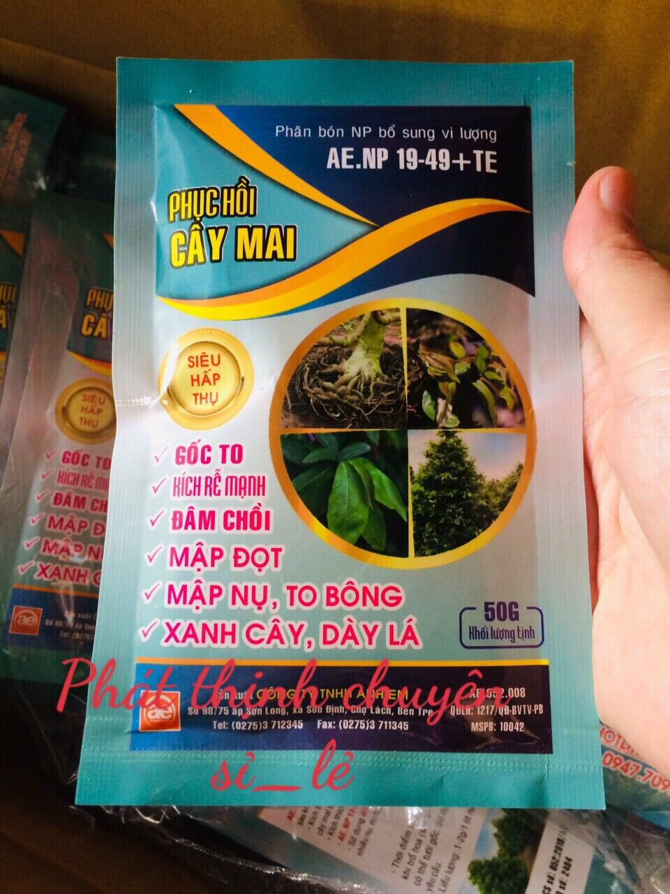 10 gói phân bón phục hồi cây mai trước và sau tết giúp ra rễ mới, ra đọt mạnh, mập nu, to bông, to gốc, xanh cây, dày lá tốt xum xuê