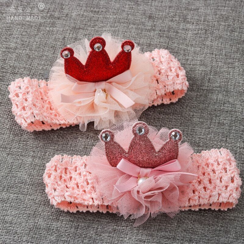 Turban vương miện ren cho bé gái