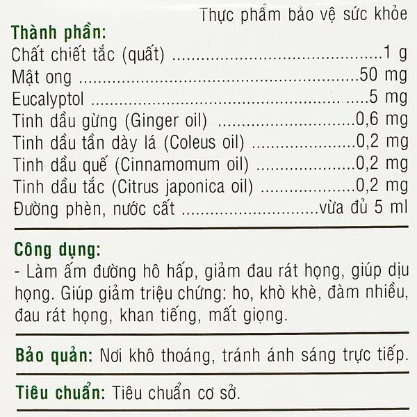 Siro Ho Ong Vàng Herbal 30 Gói X 5Ml