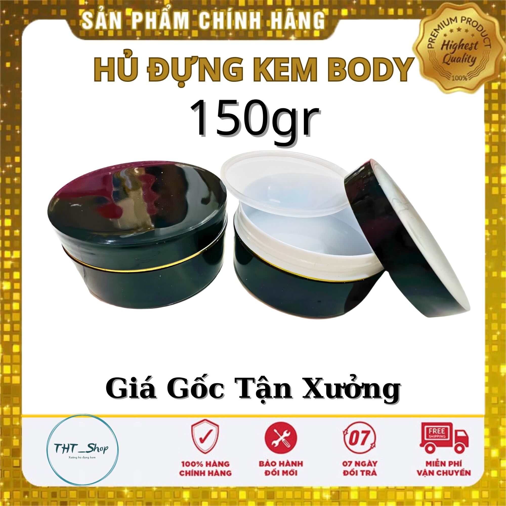 hũ đựng kem 150gr (màu đen)