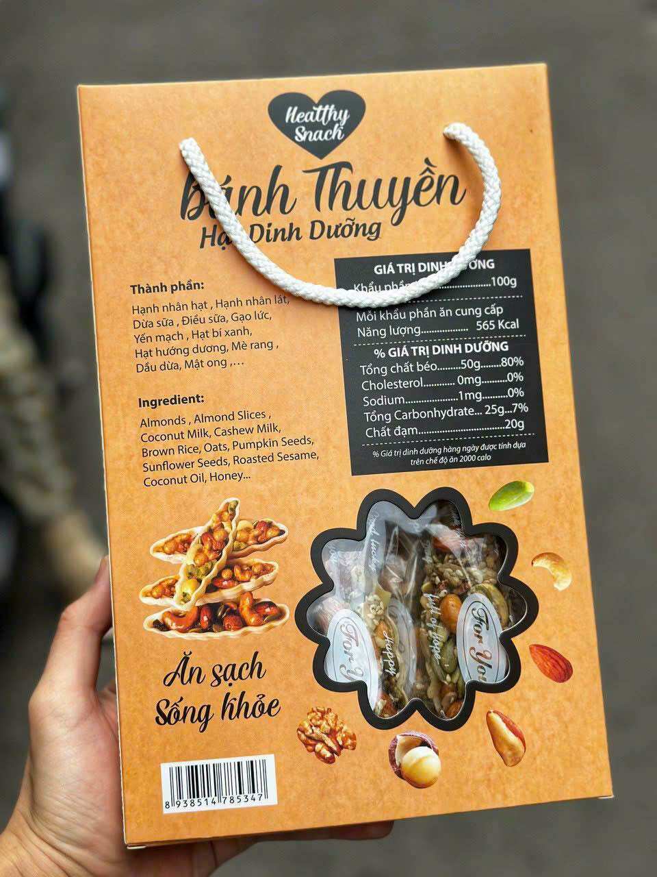 [HỘP 500g] BÁNH THUYỀN MIX HẠT DINH DƯỠNG SIÊU HẠT
