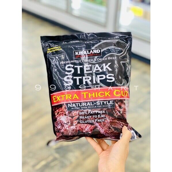 Khô bò mỹ kirkland steak strips 340g
