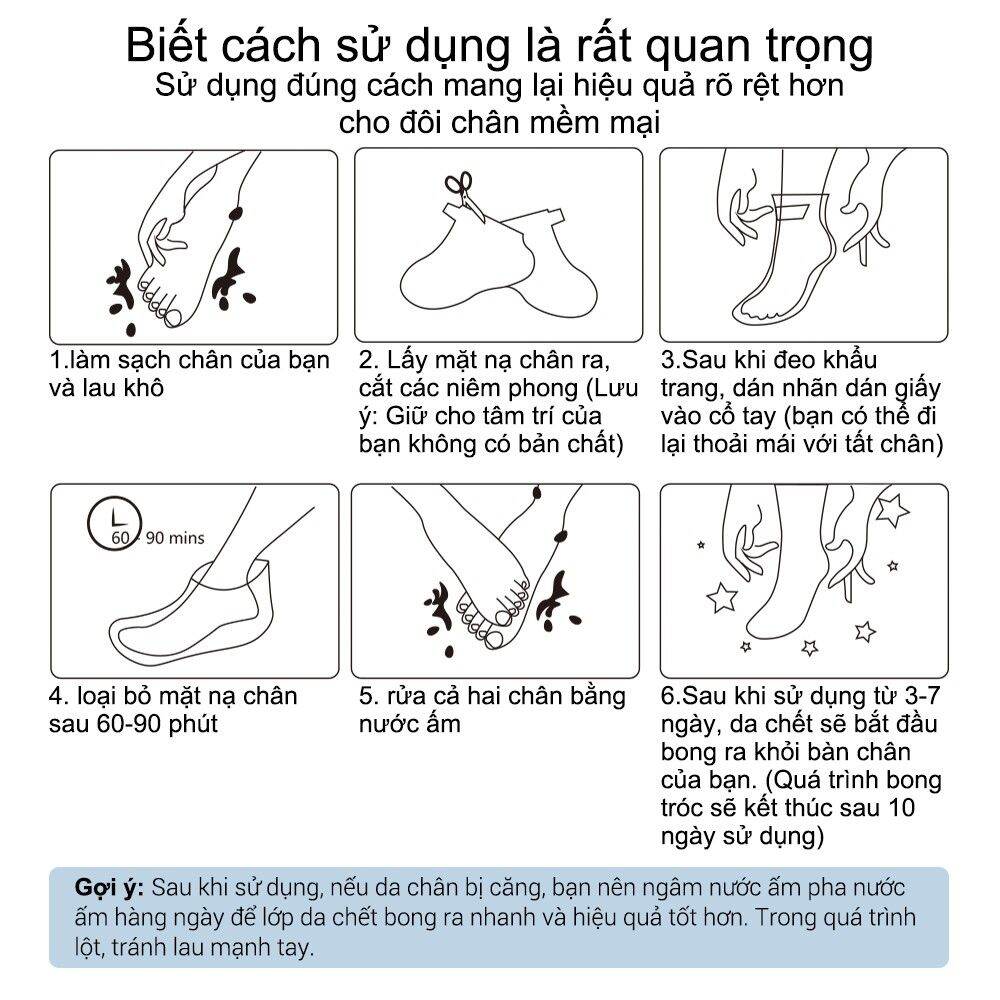 Mặt nạ chân, mặt nạ ủ chân tinh chất quả bơ Bioaqua giúp dưỡng ẩm, tẩy tế bào chết, làm trắng da, Foot mask