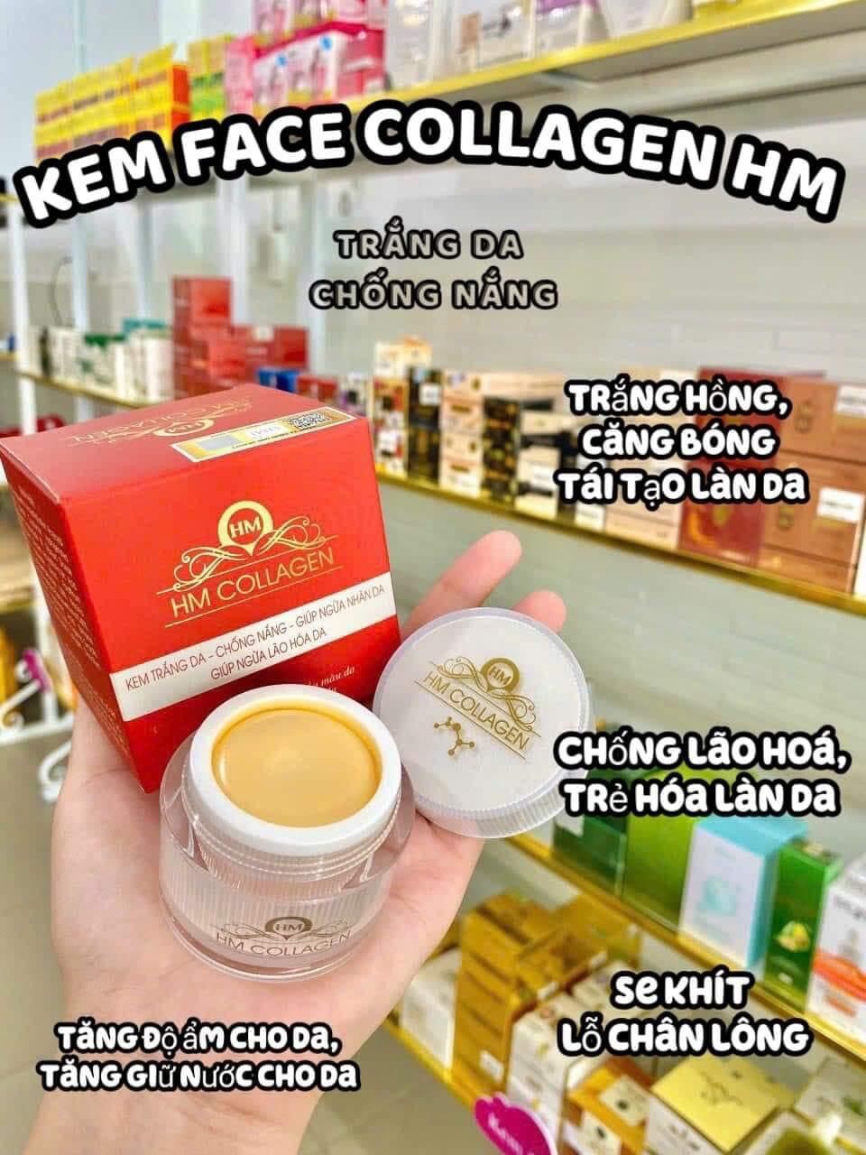 Kem Face HM COLLAGEN Dưỡng Trắng Mờ Nám Hỗ Trợ Giảm Mụn Hàng Chính Hãng