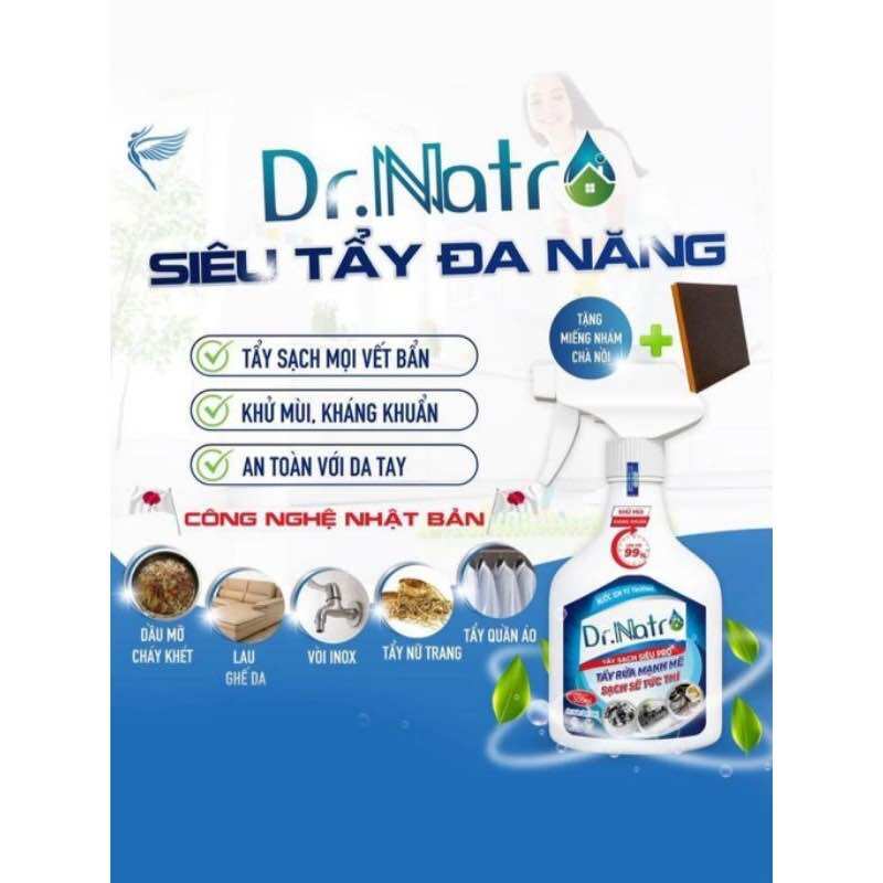 Chai tẩy đa năng siêu sạch mọi viết bẩn công nghệ ion từ trường Dr Natro