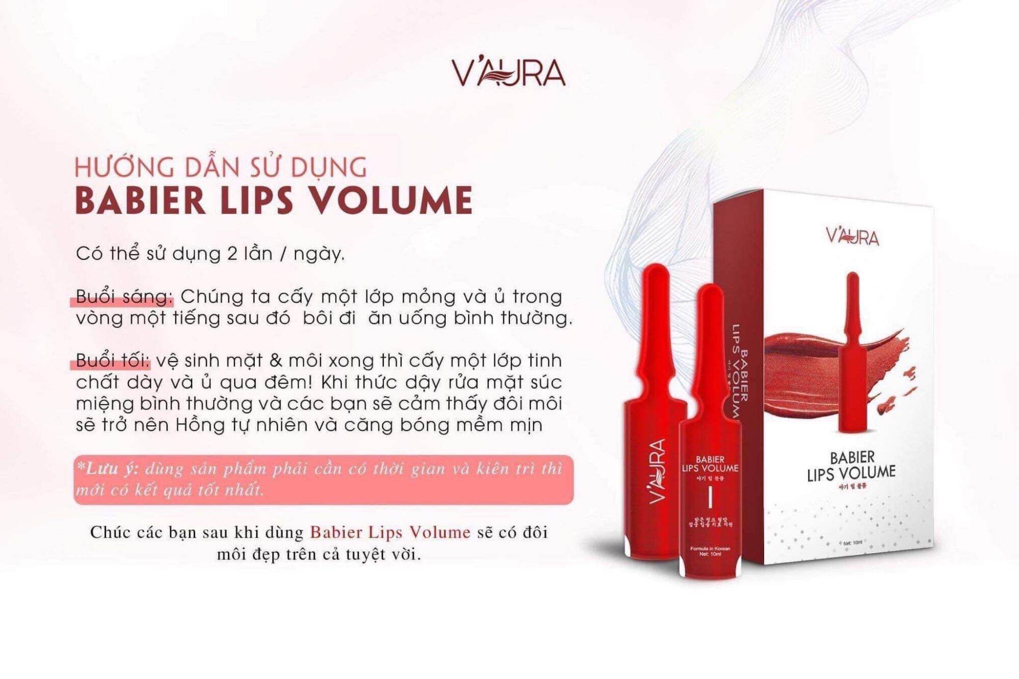Serum tinh chất cấy hồng môi Babier Lip Volume Vau'ra