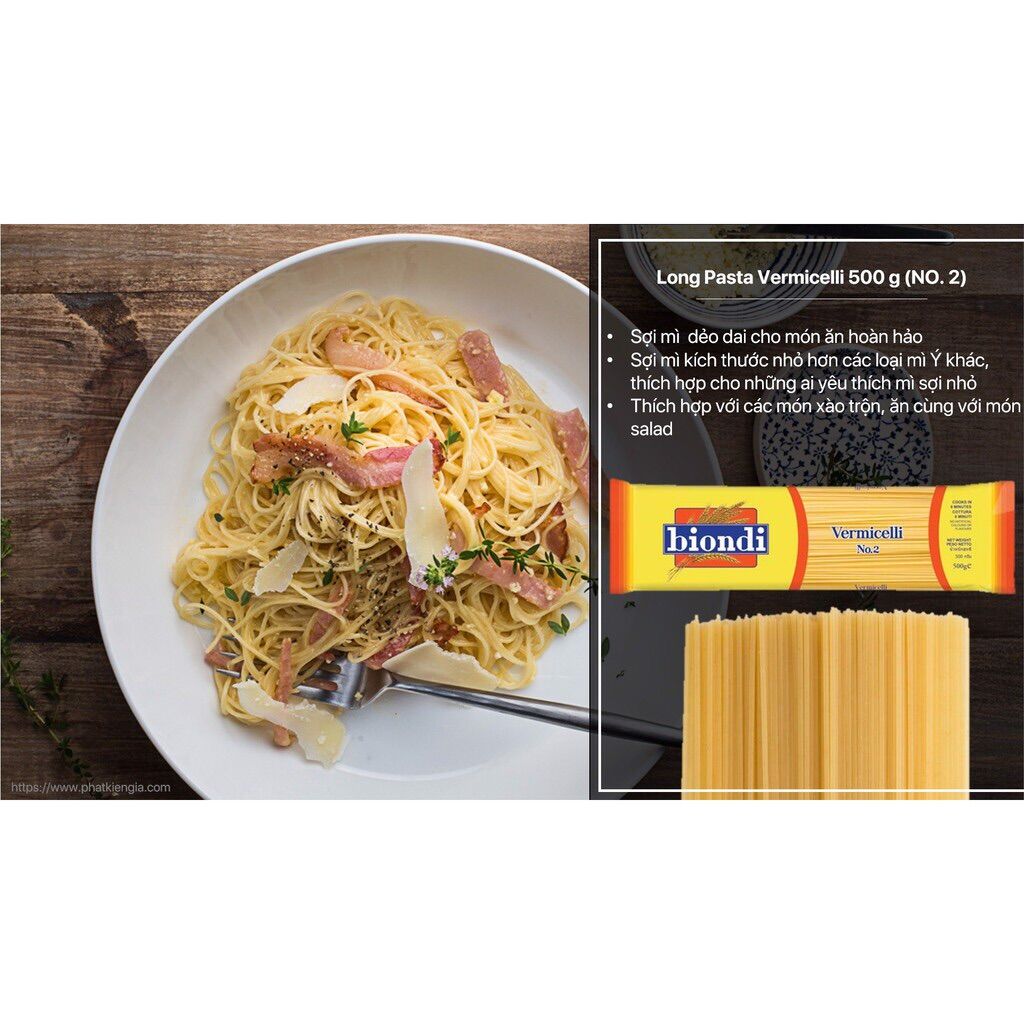 [HCM]Mì Ý Biondi số 4 bịch 500g made in thailan