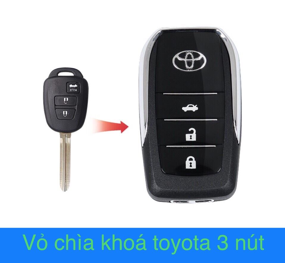 Vỏ chìa khoá TOYOTA 3 nút ĐỘ BẤM GẬP ( đời 2015 trở lên ) xe Innova, Fortuner, Vios, Yaris, Corolla, Altis, Camry...