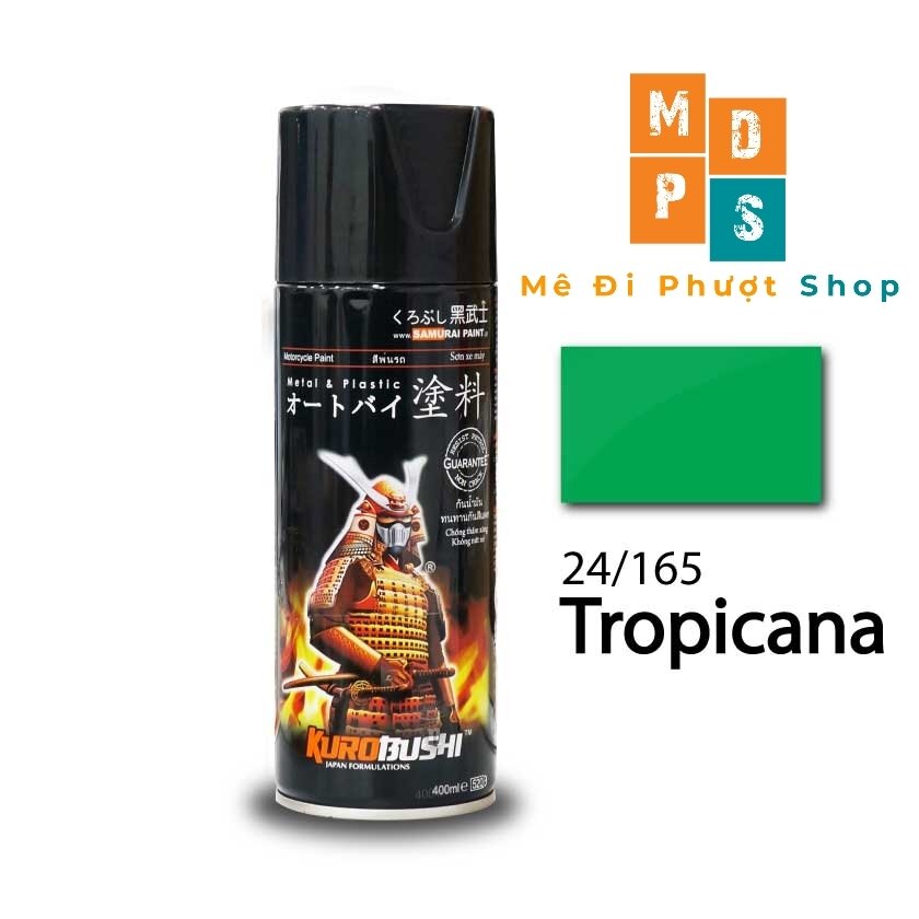 _ 165 _ chai sơn sịt màu xanh lá tropicana _ sơn sịt samurai chính hãng _ 24/165