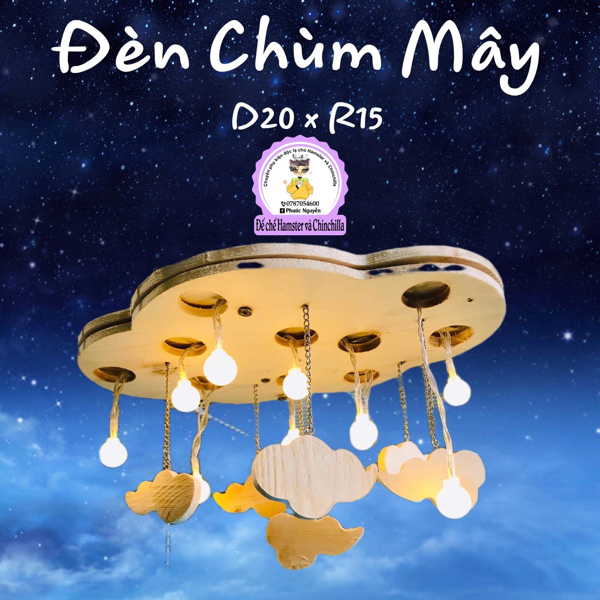 Đèn chùm mây trang trí lồng Hamster