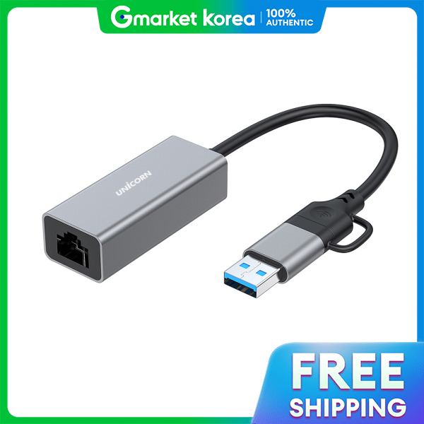 UNICORN | Usb-C to Usb-A Gigabit Wired Ethernet Adapter for Laptop Pc Giá 655,900 Đồng*Miễn phí vận chuyển