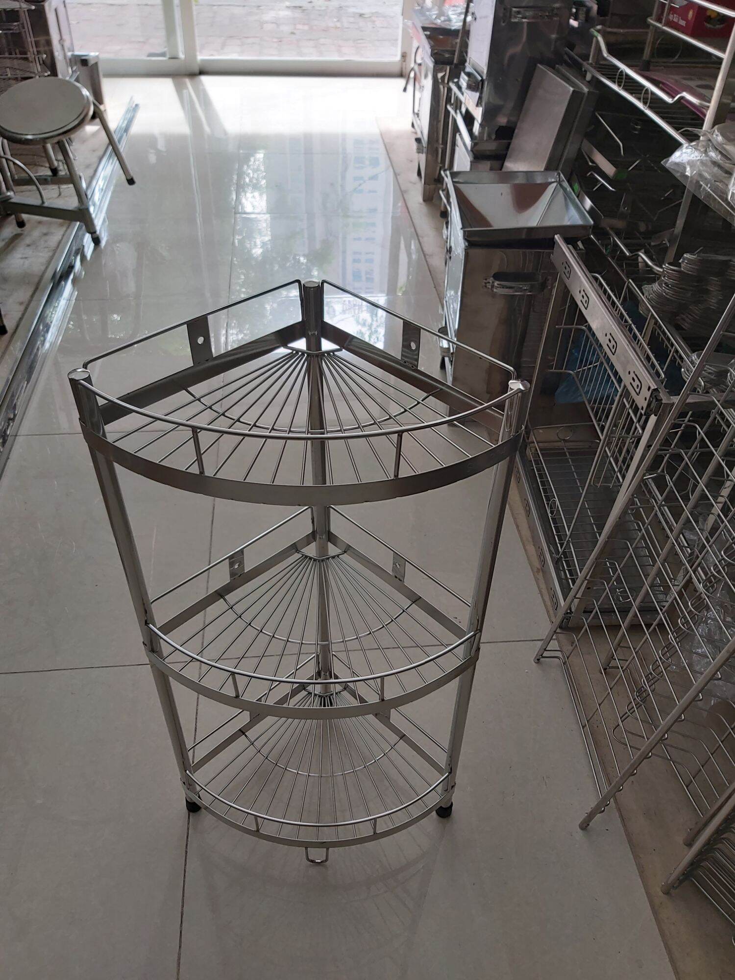 Kệ góc 3 tầng inox sus 304