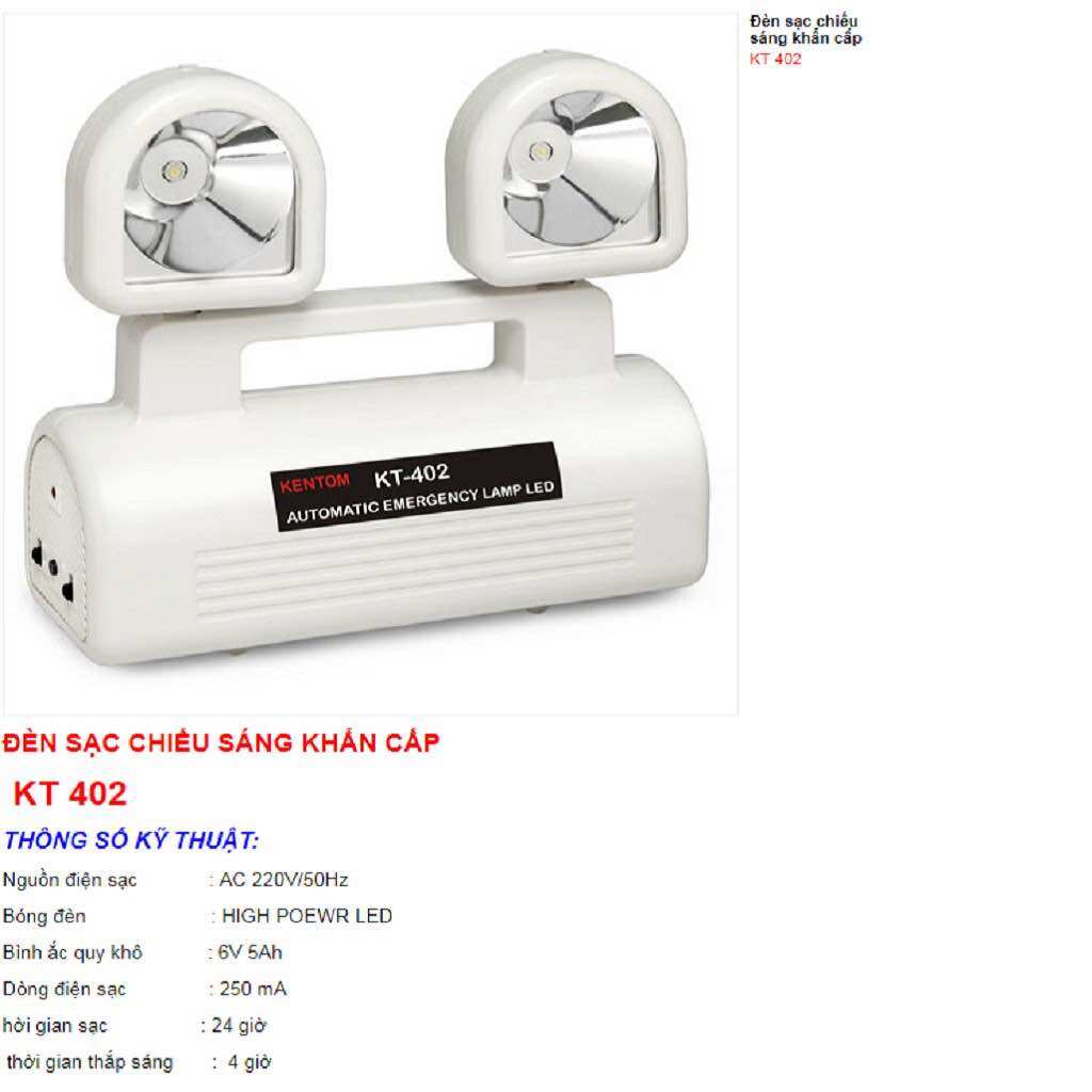 ĐÈN SẠC KHẨN CẤP KENTOM - KT402