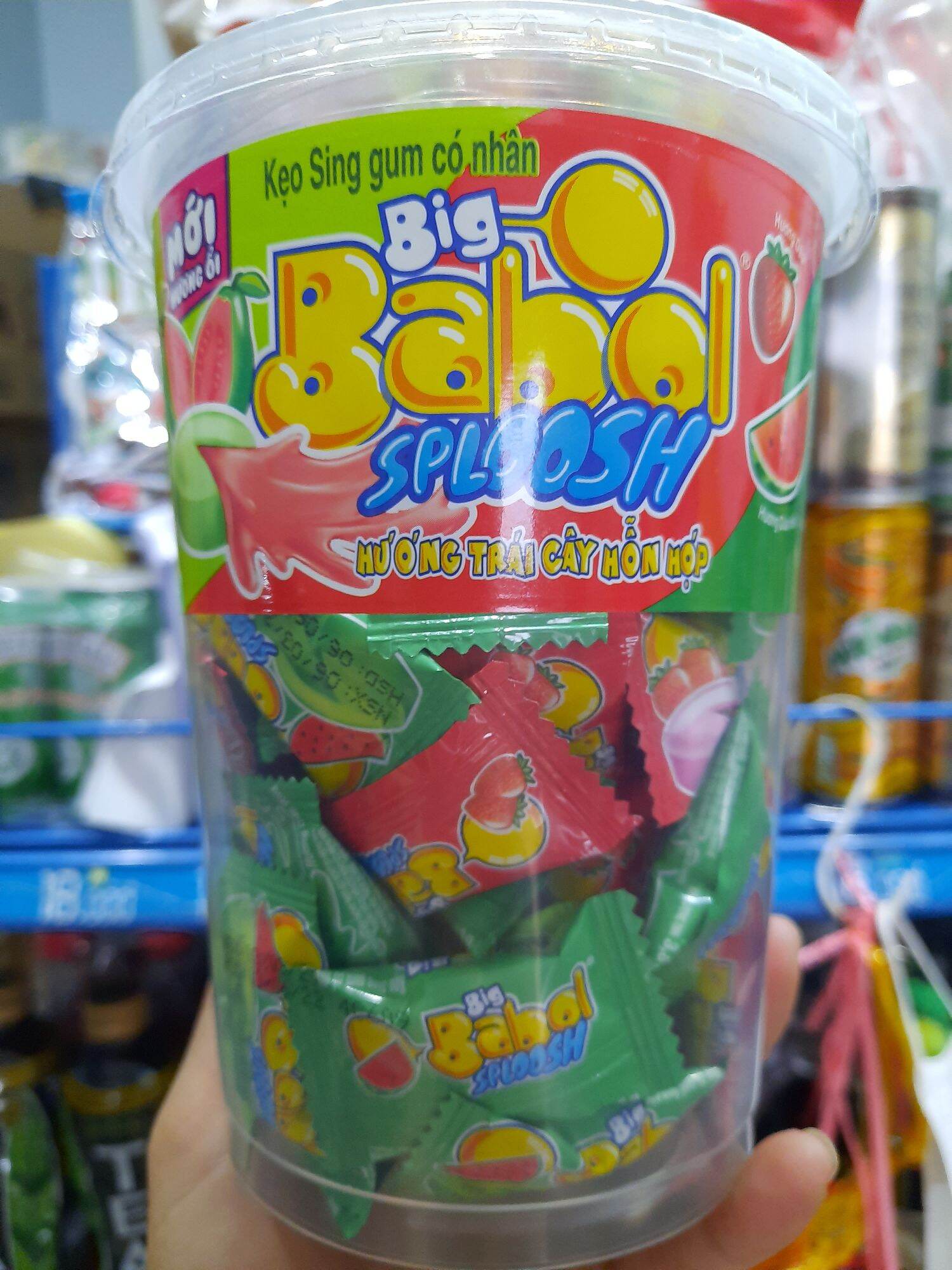 Hộp kẹo Sing gum Big Babol có nhân hương trái cây hỗn hợp 70 viên 3,8g