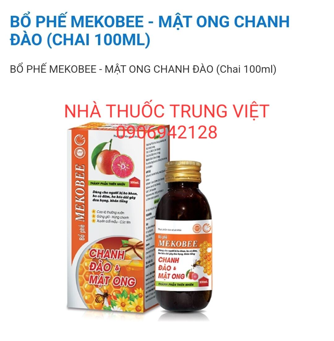 Siro Bổ phế Quất gừng mật ong Mekobee chai 100ml giúp giảm ho thông họng. loãng đàm