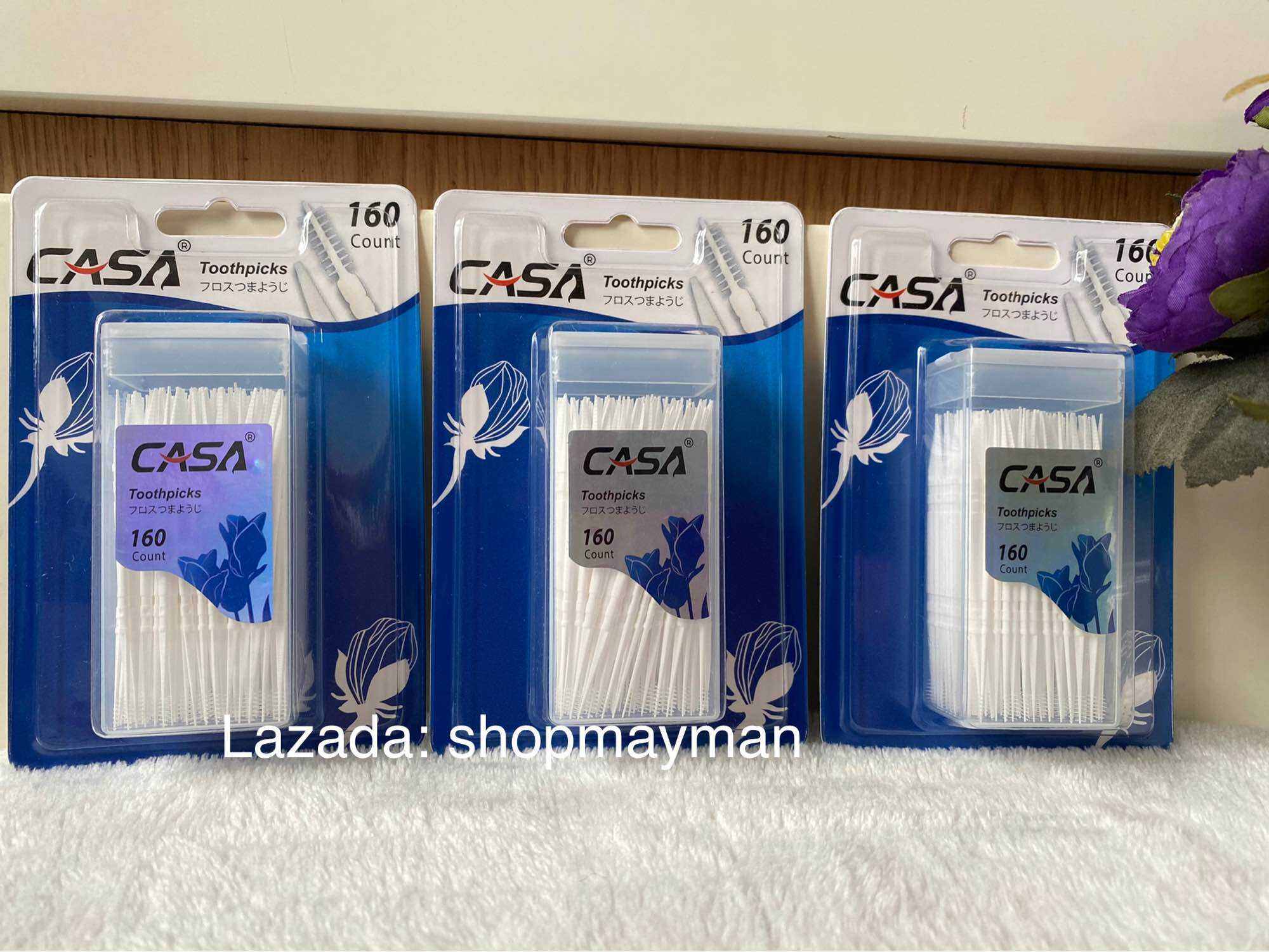 Tăm xỉa răng nha khoa 2 đầu CASA Nhật Bản hộp 160 chiếc