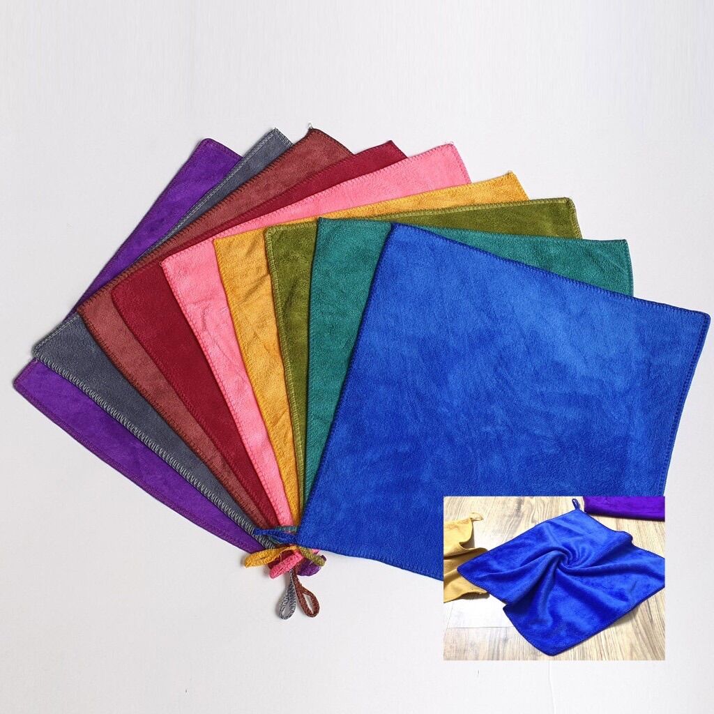 Combo 10 khăn lau đa năng, khăn lau bàn khăn nail 30x30 có móc treo