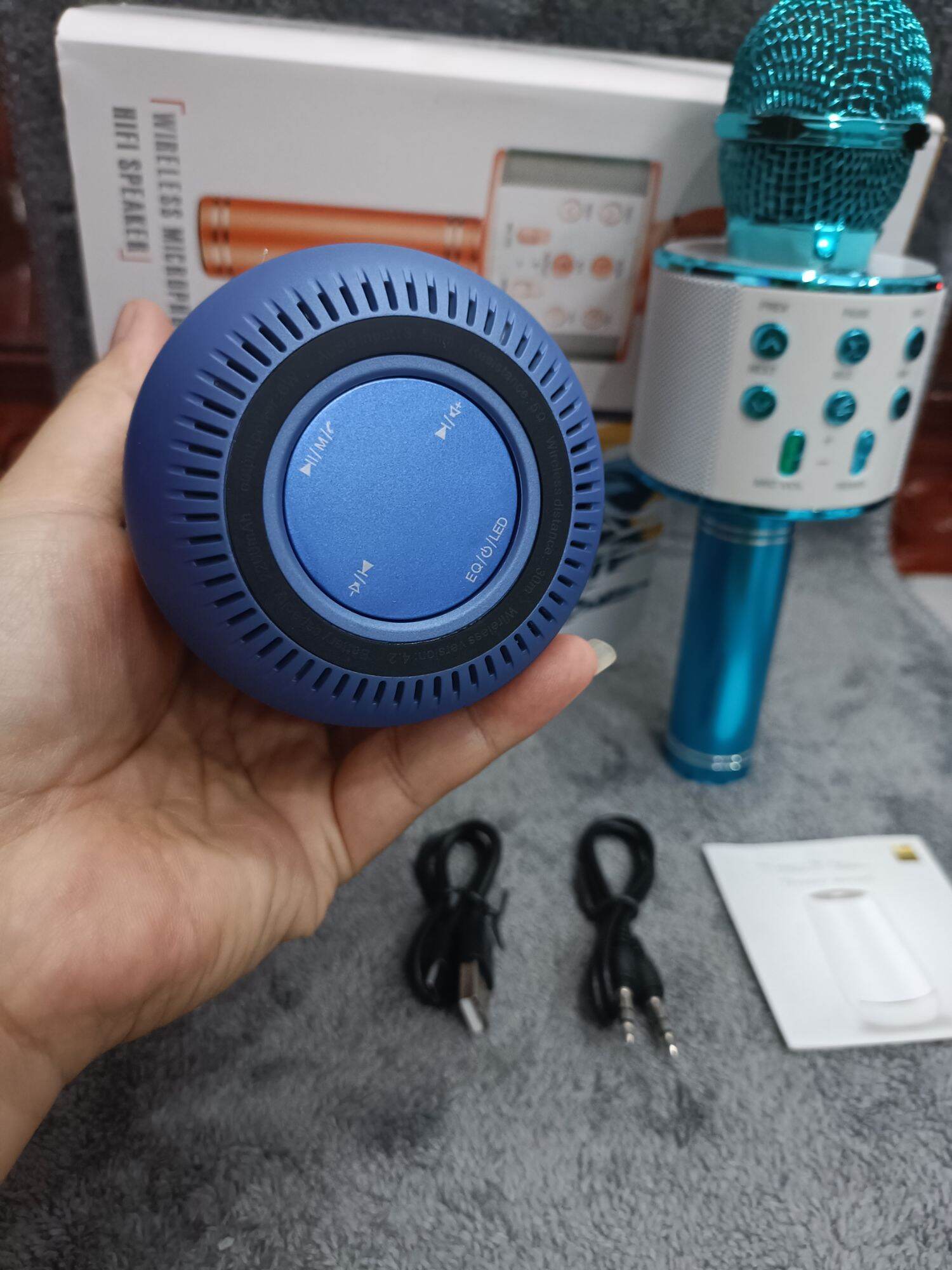 combo loa tiger kèm mic karaoke bluetooth