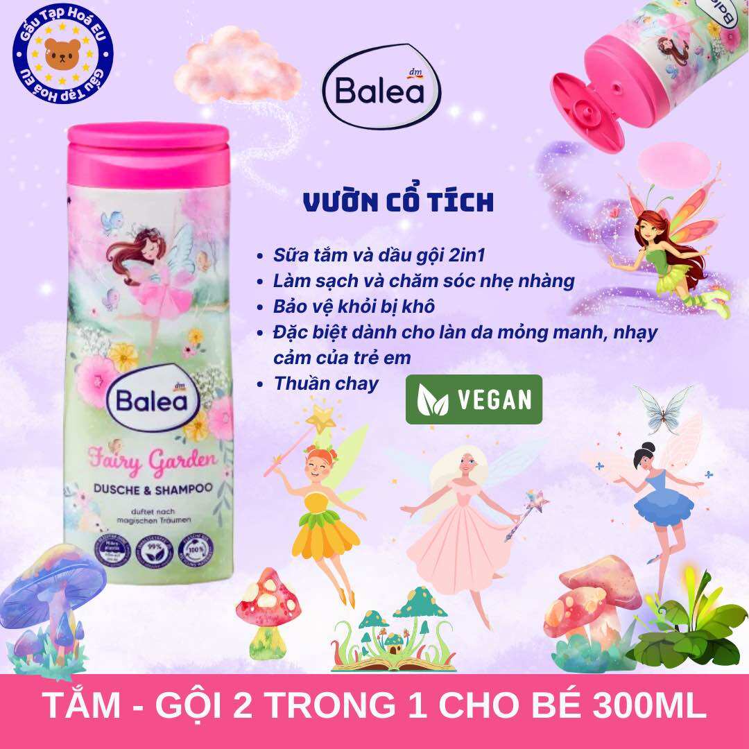 Sữa tắm gội Balea Kids 2in1 300ml – dịu nhẹ, thơm lâu, an toàn cho bé da nhạy cảm