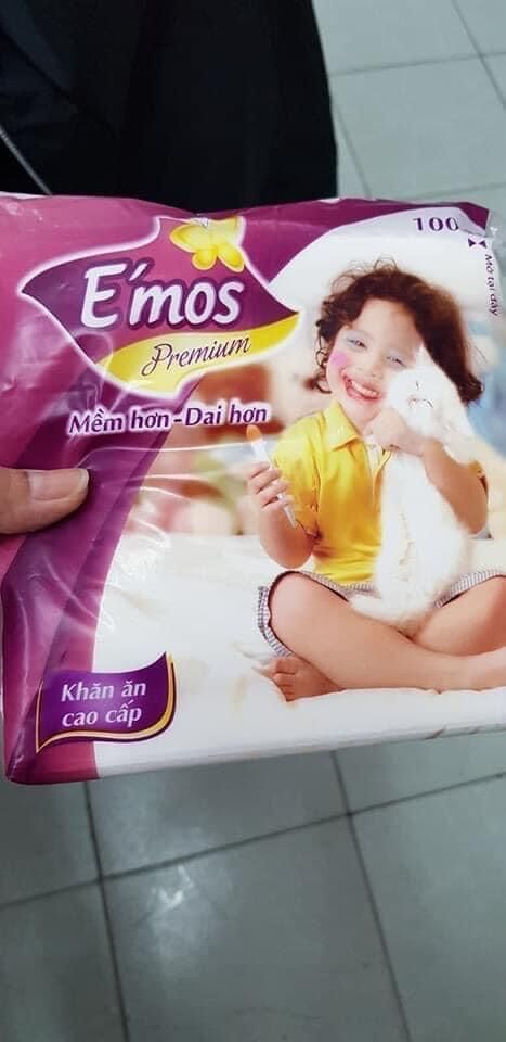 Sét khăn giấy vuông Emos 10gói tặng1