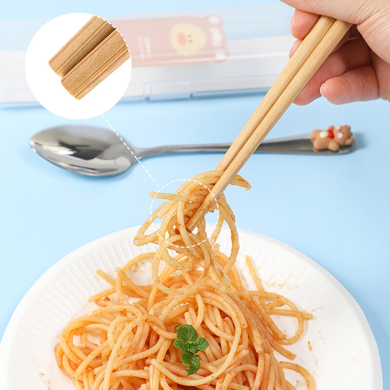 Bộ Thìa Đũa Muỗng Canh Inox Dễ Thương Kiểu Hàn Hộp Bộ Đồ Ăn Cầm Tay Một Người Trẻ Em Học Sinh