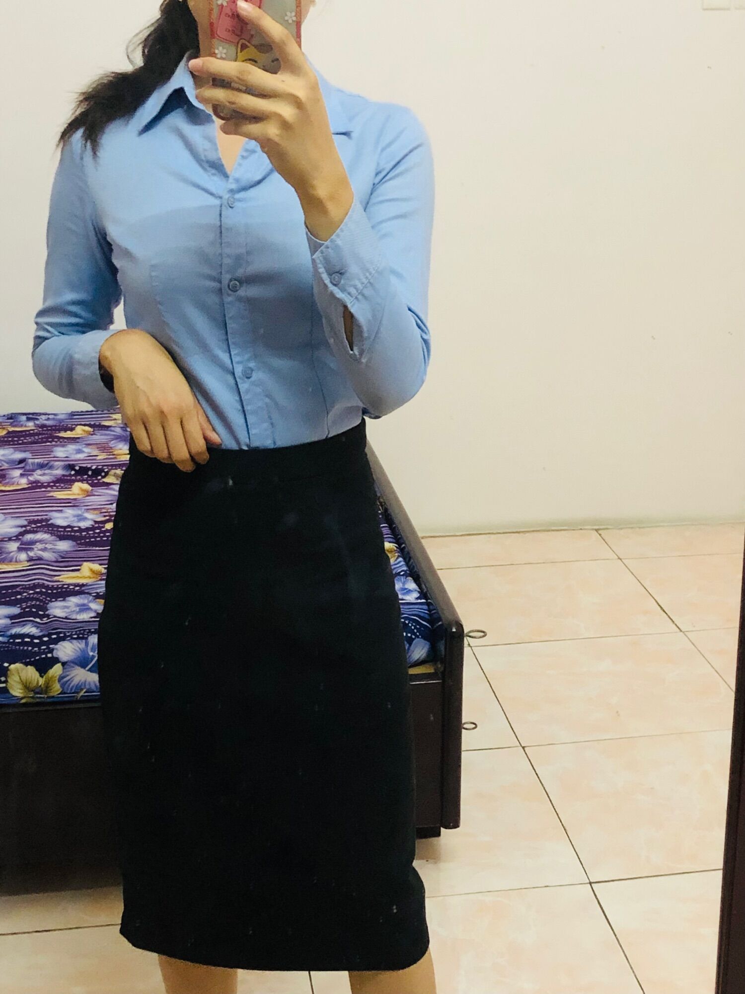Chân váy midi công sở