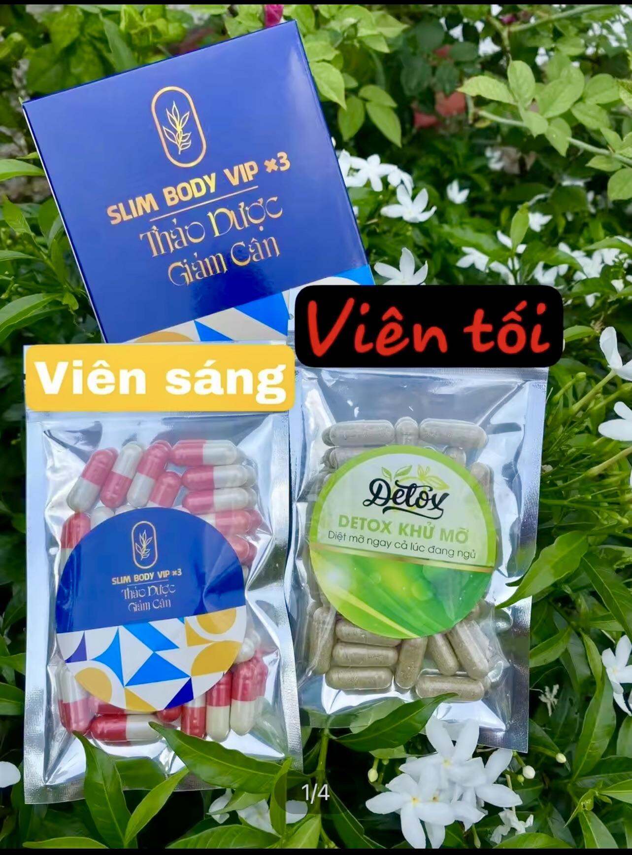 Giảm cân Slim Body Vip X3 giảm cấp tốc tặng kèm 30viên detox thải mỡ