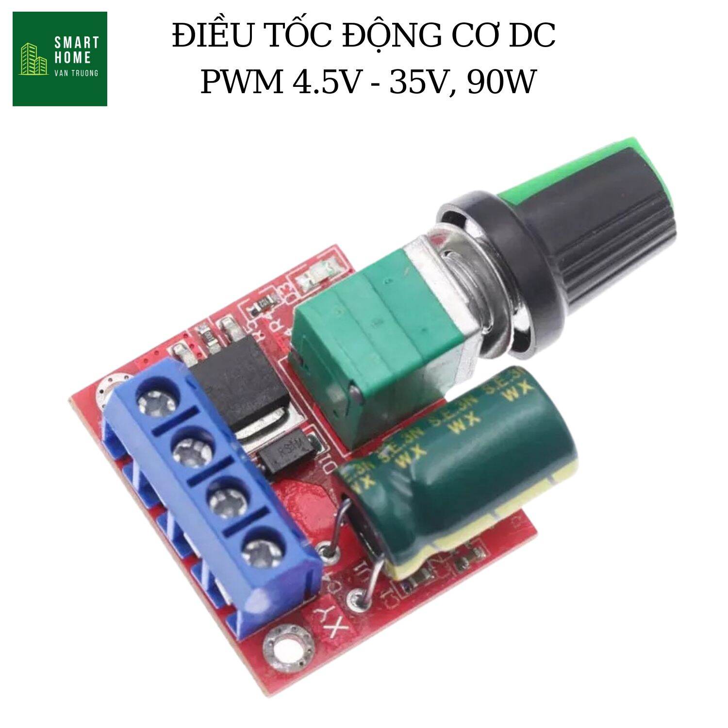 Mô đun điều khiển tốc độ động cơ mini 5a 90w pwm dc-dc 4.5v-35v 12v 24v