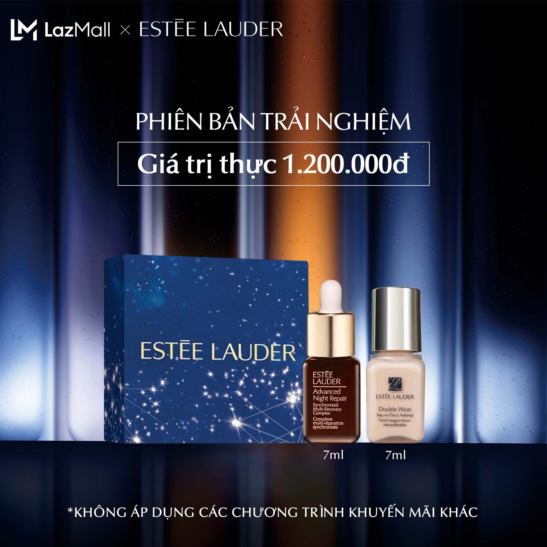 Bộ 2 Estee Lauder - Tinh chất phục hồi chống lão hóa Estee Lauder Advanced Night Repair Synchronized Multi-Recovery Complex - Serum 7ml + Kem nền lâu trôi Double Wear 7ml